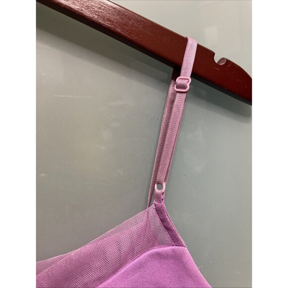 BCBG MaxAzria Vintage 90s Y2K Purple Chiffon Mesh Camisole Tank Top Blouse Sz S - Picture 3 of 7